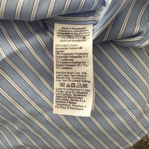 J Crew Slim Bowery stretch oxford shirt with button-down collar * Med * Blue - Picture 5 of 5